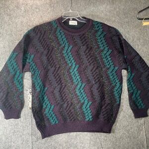 Vintage Protege Knit Sweater Cosby Coogi Style Textured Size Medium Colorful NOS